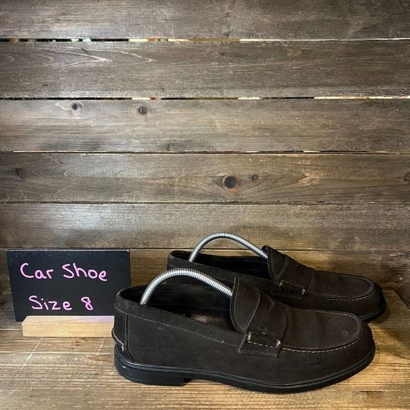 Mens The Original Car Shoe KUD 461 Brown Suede Penny Loafers Size UK 8 US 9‎ M - Picture 1 of 6